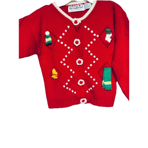 The Eagles Eye for Children Winter / Christmas Cardigan Sweater M 5 / 6 Vintage - Picture 2 of 8